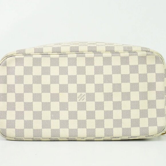 Louis Vuitton Neverfull MM N41361 Damier Azur Canvas Shoulder Tote Bag White - Picture 9 of 10